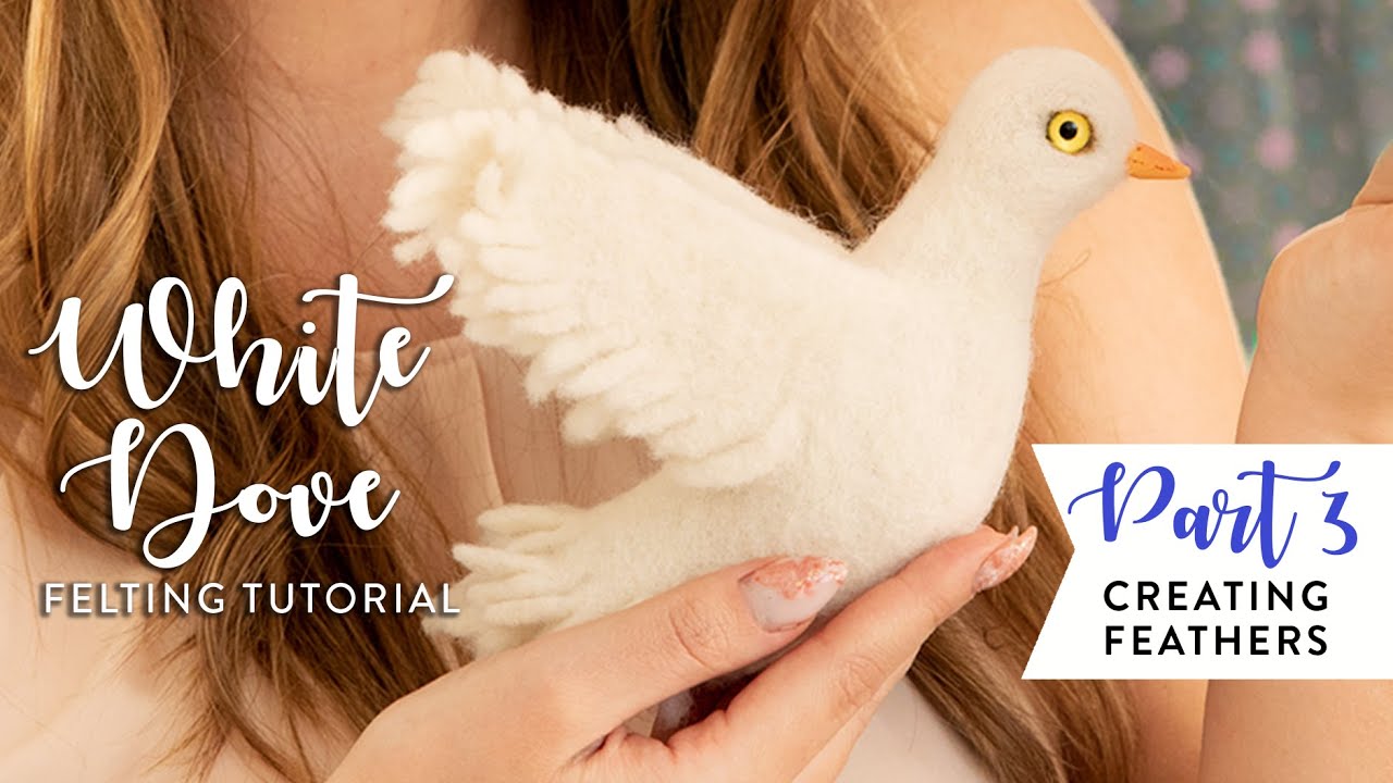How To Felt Dove #3 - Creating Feathers For  Wings & Tail | Wet Felt Feathers Fast & Easy