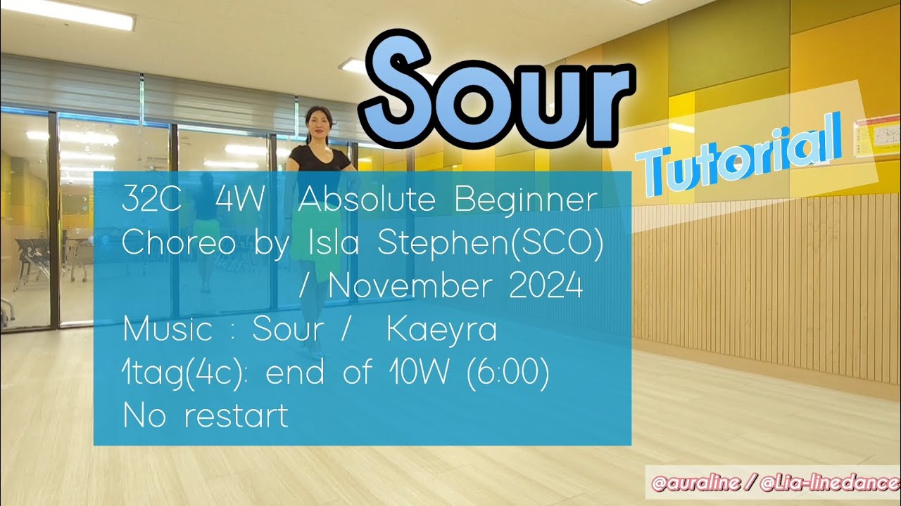 Sour/사우어/ Tutorial/ 왕초급_ 라인댄스/ 1tag/@lia-line