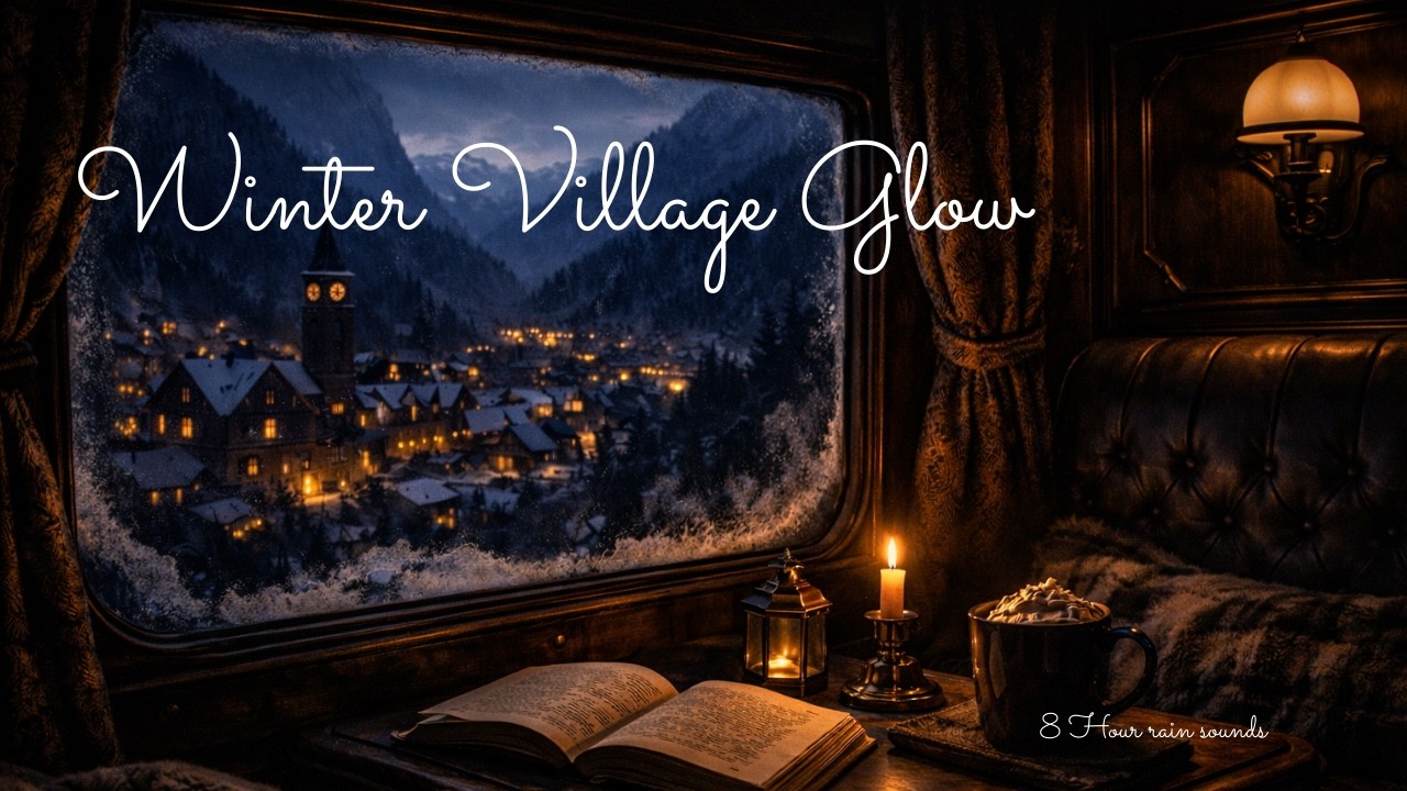 ✨❄️ Snowy Winter Night Ambience / Train Journey / 8 Hour Sleep Sounds ❄️✨