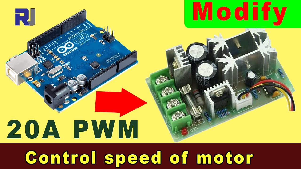 Hack: modify 20A DC 10-60V PWM  Motor Speed Controller and control with Arduino