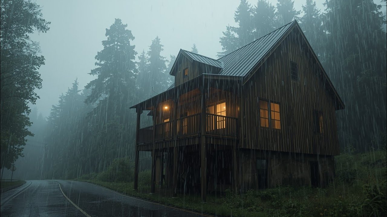 Fall Asleep in a Safe Place While Heavy Rain Falls🌲 | Deep Sleep