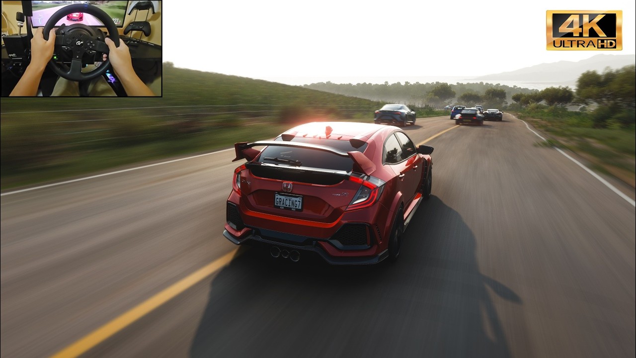 325HP Civic Type R (FK8) 2018 | Forza Horizon 5 | Thrustmaster T300RS GT Gameplay | 4K Ultrawide