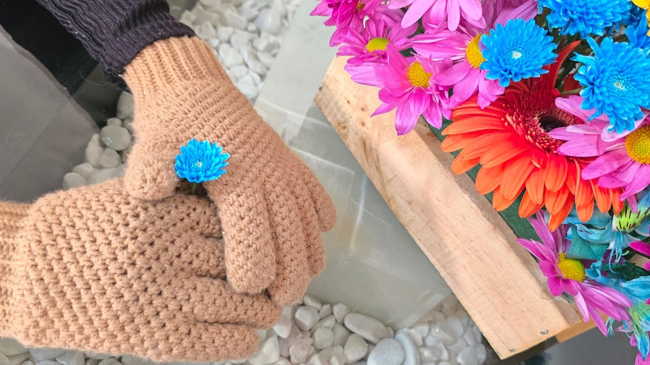 Crochet Guantes con Dedos 🧤 Súper Fácil | TODAS las Tallas para Hombre