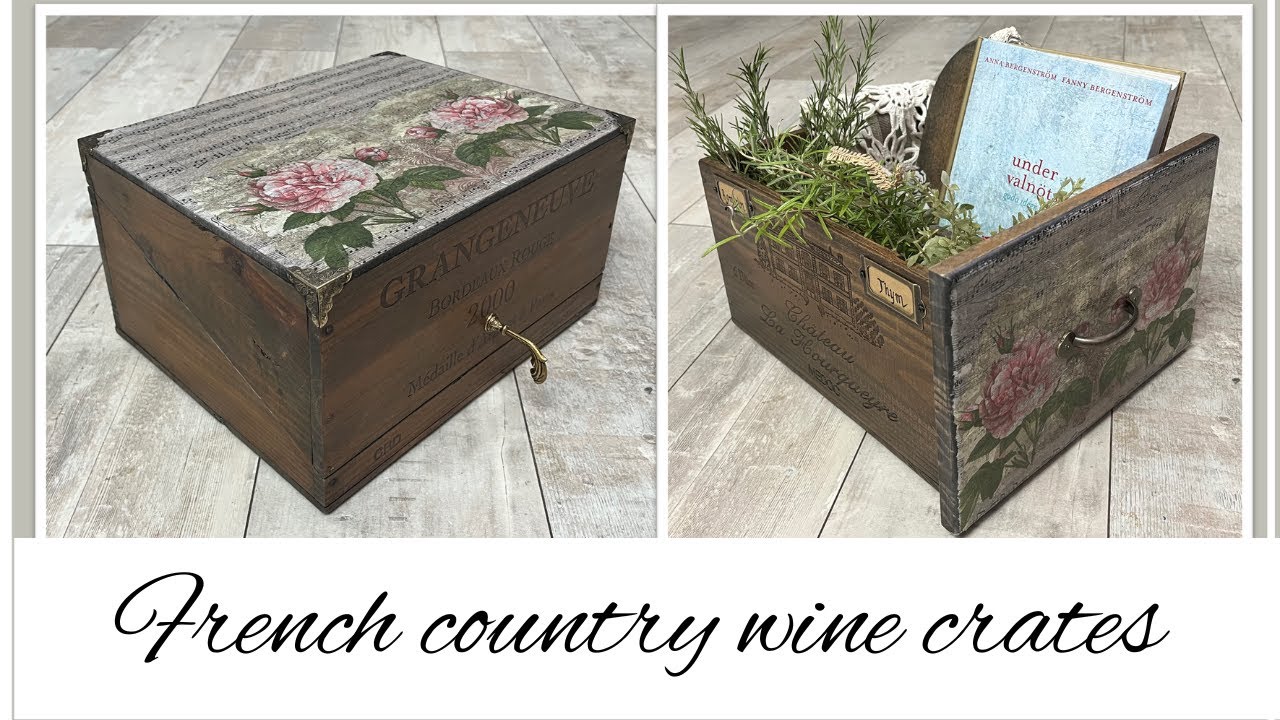 FRENCH COUNTRY WOODEN WINE CRATES