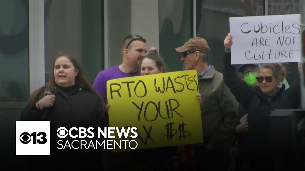 State workers protest Newsom's return to office order, seek raise