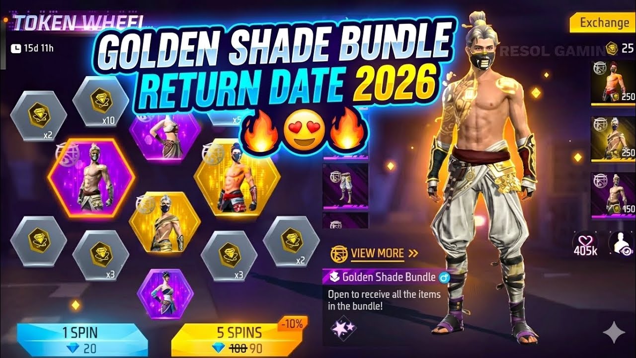 Golden Shade Bundle Return🔥🥹 | golden Shade bundle return comfirm date | next universal ring event 