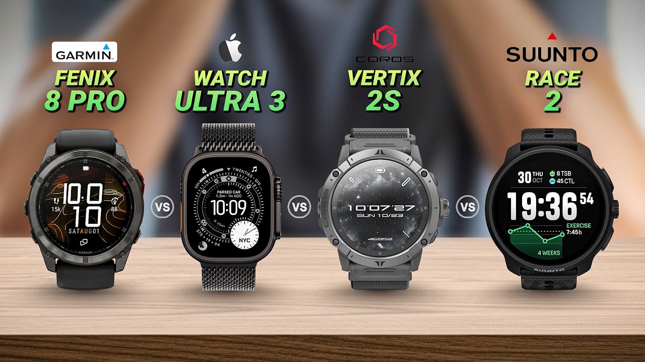 Garmin Fenix 8 Pro vs Apple Watch Ultra 3 vs Coros Vertix 2S vs Suunto Race 2 🔥 Who Wins in 2025?