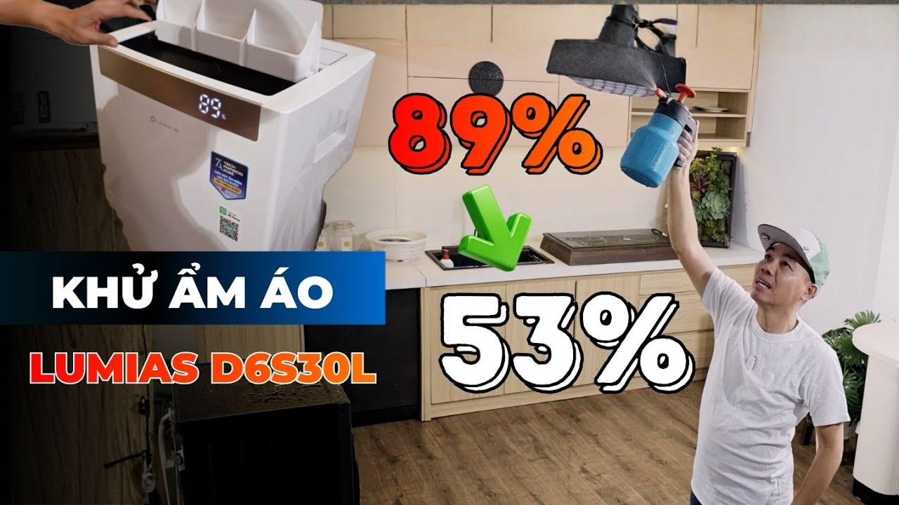 Máy Khử Ẩm Lumias D6S-30L: Từ 89% ẩm → Khô Queo Chỉ Trong Chớp Mắt!