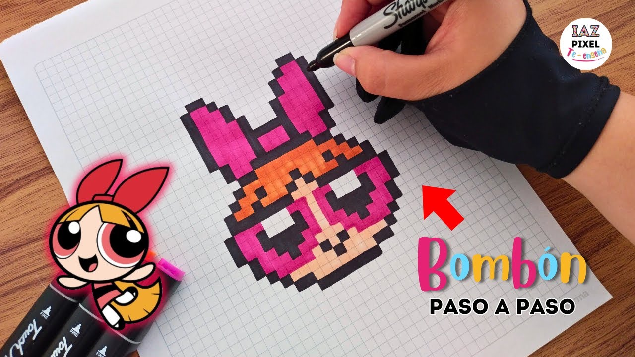 Como dibujar a BOMBON en PIXEL ART – Tutorial paso a paso #pixelart #bombón
