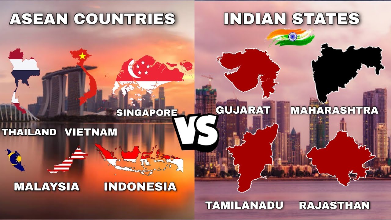 Indian States Vs Asean Countries Comparison 2025 | India Vs Southeast Asia