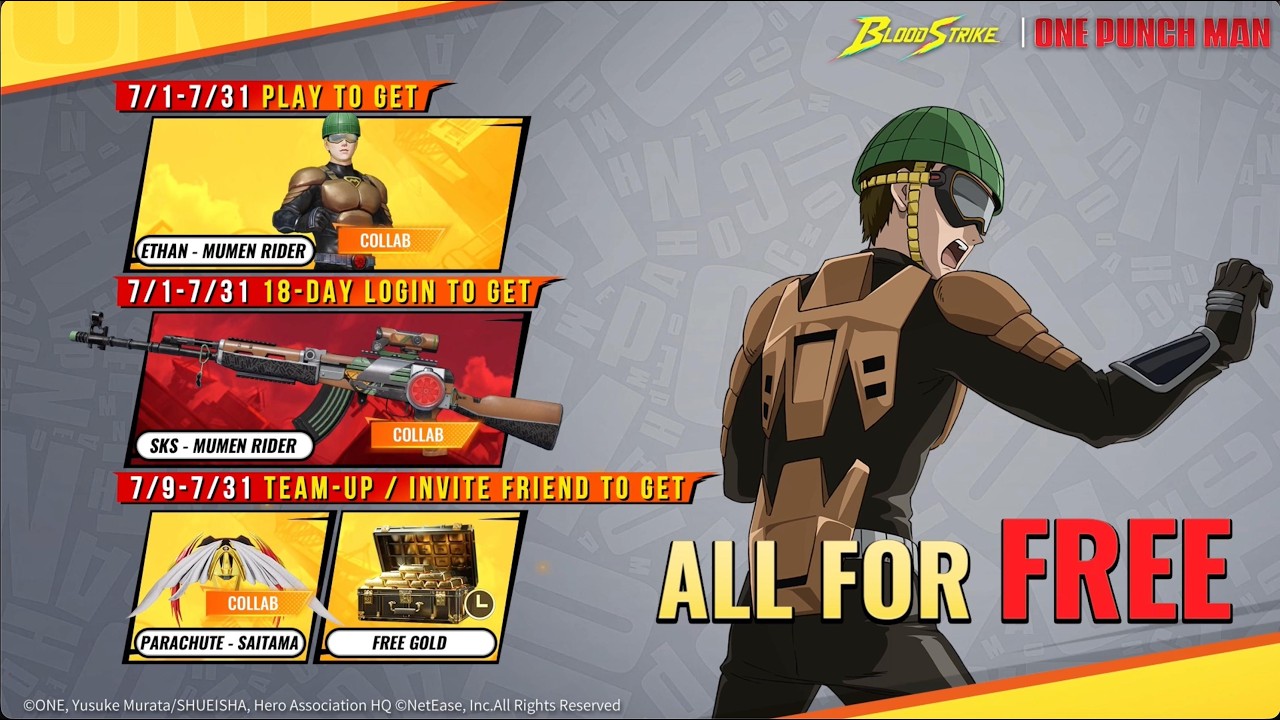 All For Free | Ethan - Mumen Rider | Blood Strike X One-Punch Man