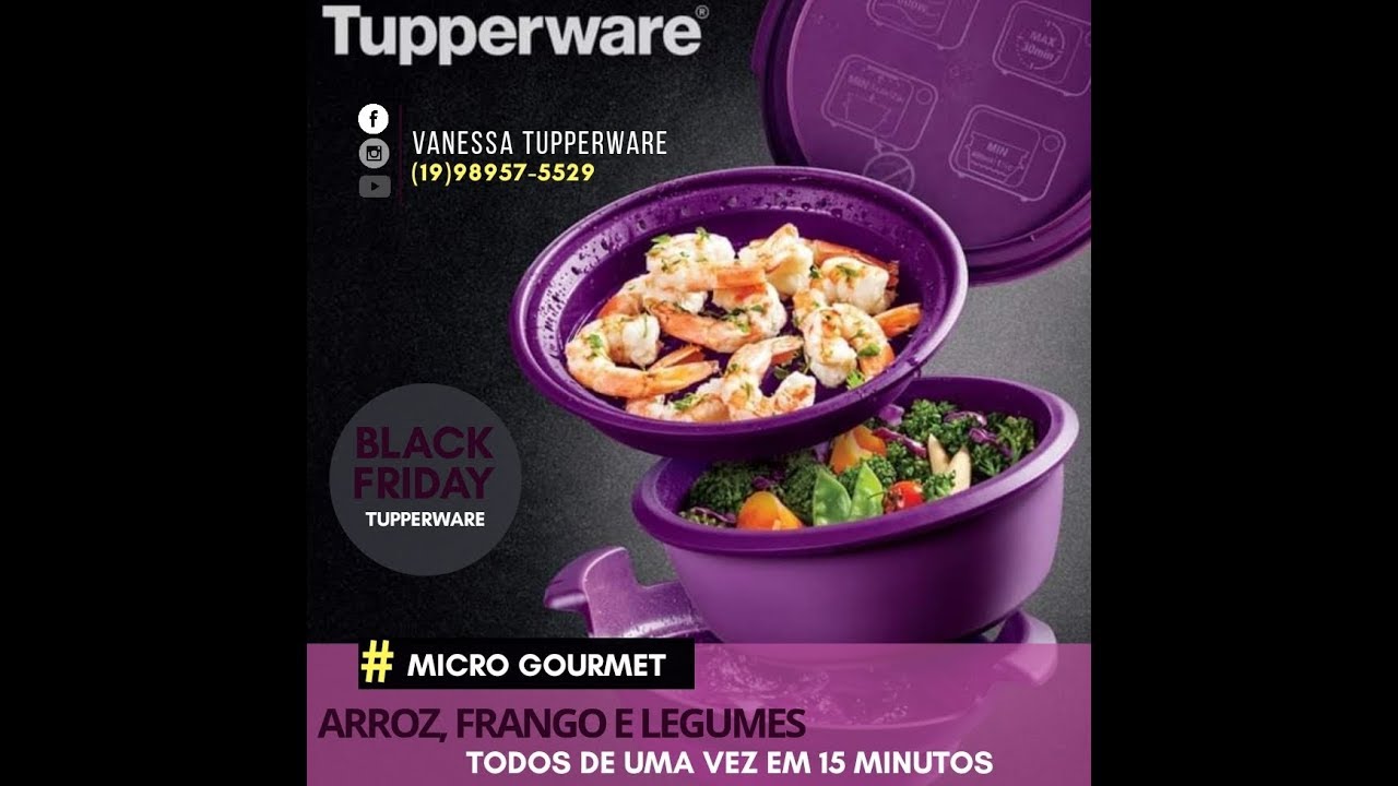 Micro Gourmet Tupperware | Arroz, Frango e Legumes cozidos em 15 minutos