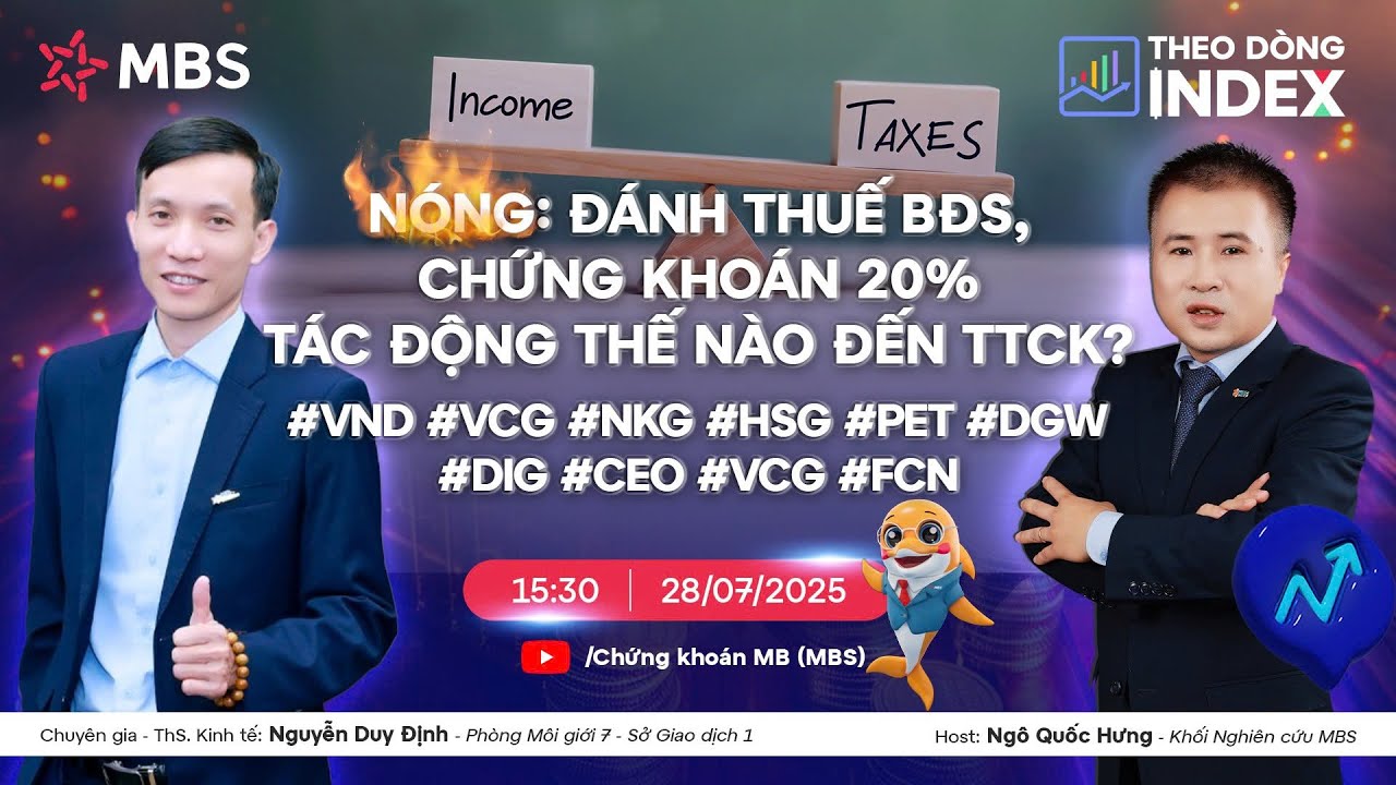 ĐÁNH THUẾ BĐS & CHỨNG KHOÁN 20% TÁC ĐỘNG THẾ NÀO ĐẾN TTCK? | THEO DÒNG INDEX 28.07.2025