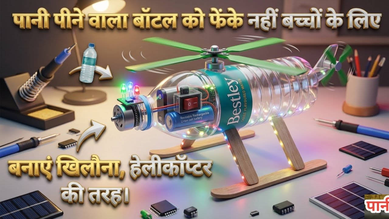 Botal Se Helicopter Banaen Bacchon Ke Liye || Make a helicopter from a bottle for kids