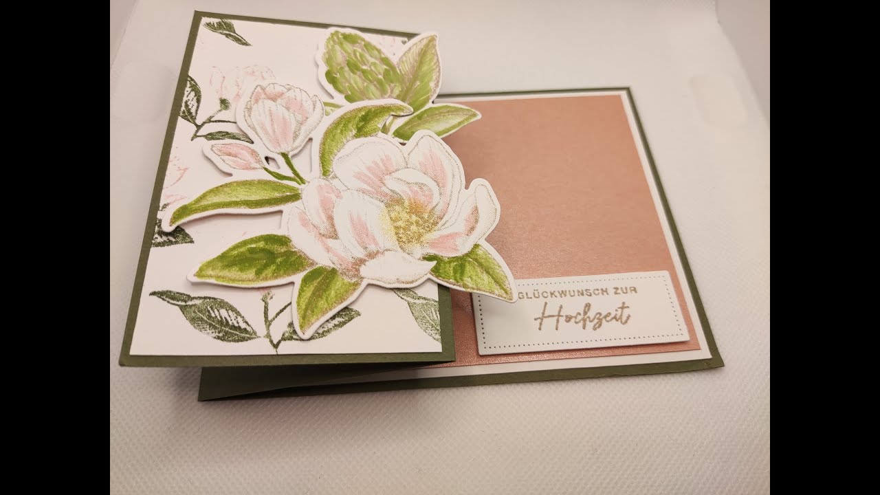 Hochzeitskarte mit dem Stempelset Markante Magnolien/magnolia mood von Stampin Up