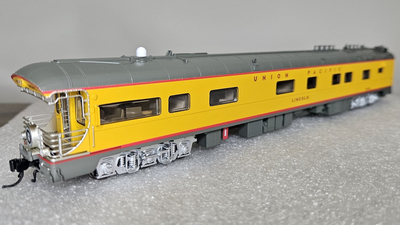 Обзор: Модель вагона BLI Union Pacific UP Lincoln Business Car 101 Big Boy Tour с барабанной мемб...