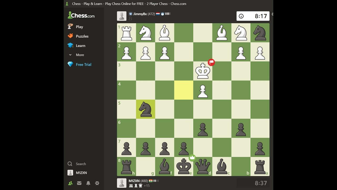 made my opponent regret for playing chess with me