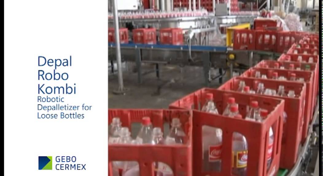 Robotic depalletizer for crates, packs and loose bottles : Depal Robo Kombi