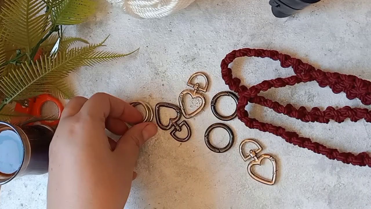 how to make macrame bag handle part 3# طريقة يد شنطة مكرمية