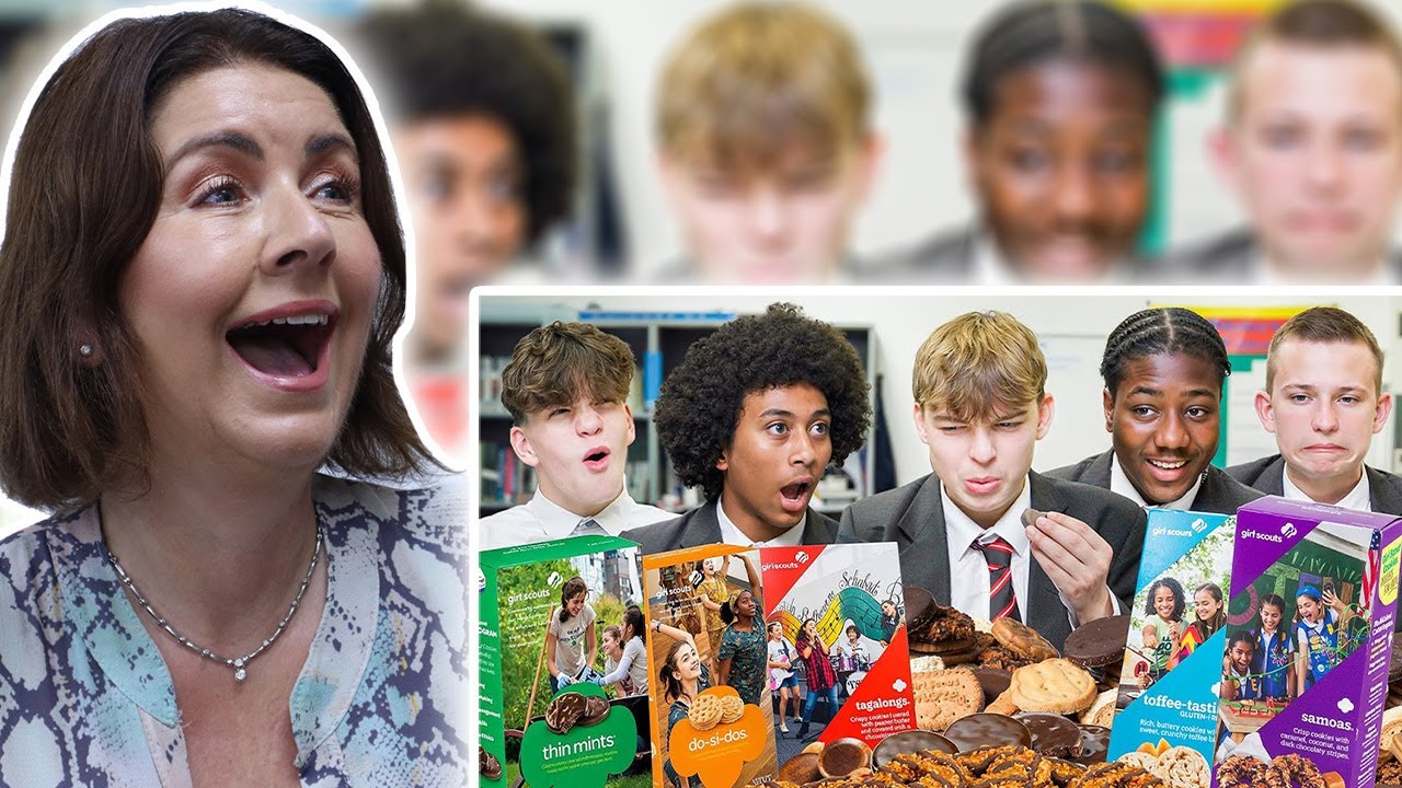 Реакция BRITS на то, что британские старшеклассники впервые пробуют печенье Girl Scout!