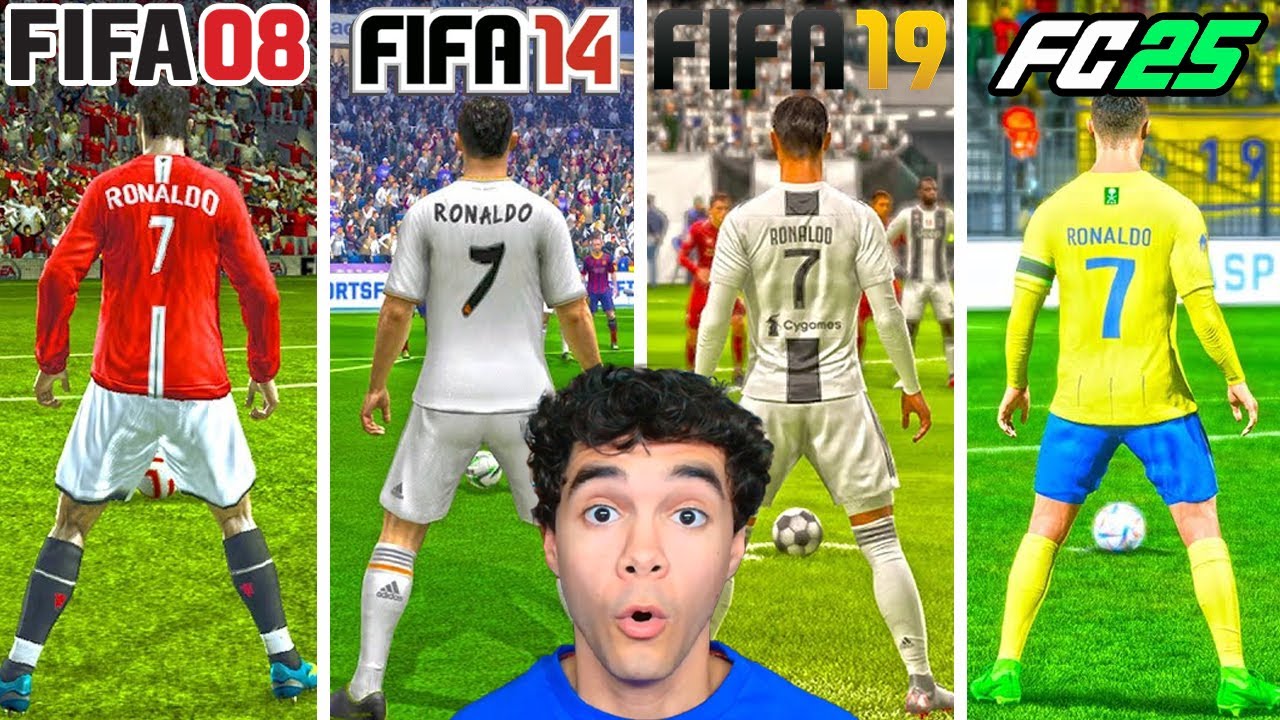 ¡GOL DE FALTA CON CRISTIANO RONALDO EN CADA FIFA!