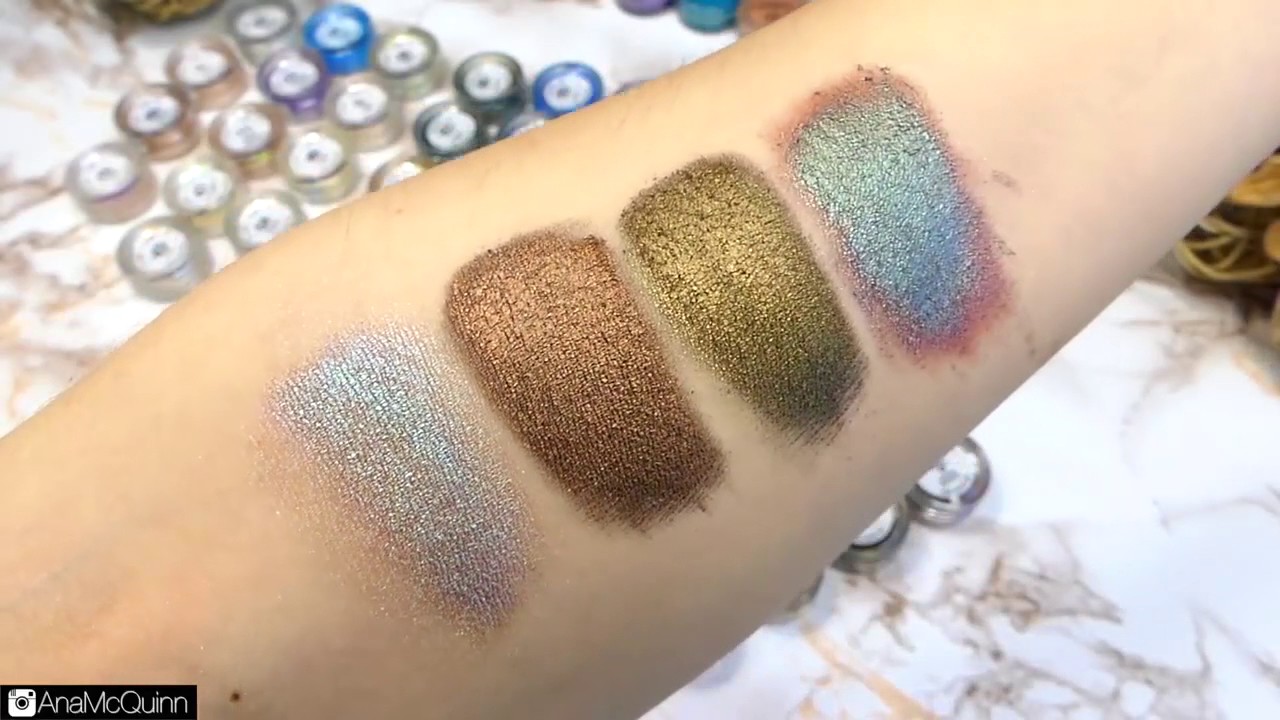 Пигменты SINART. Свотчи: 10, 98, 90, 5.