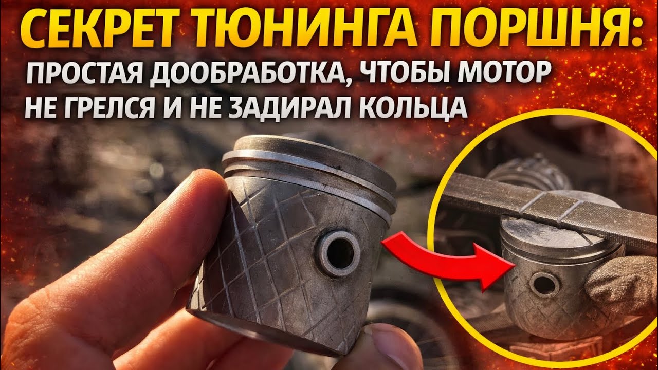Секрет тюнинга поршня: простая доработка, чтобы мотор не грелся и не задирал кольца