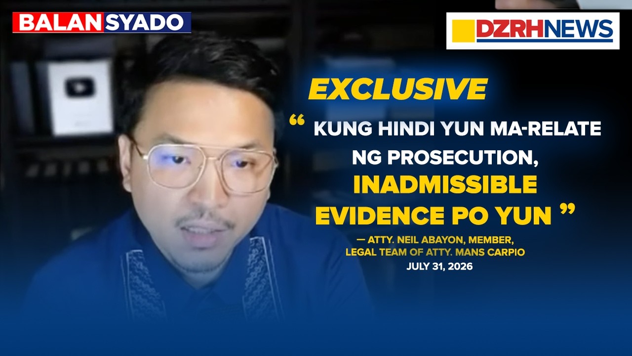 FULL EXCLUSIVE INTERVIEW: Atty. Neil Abayon, Member, Legal team of Atty. Mans Carpio