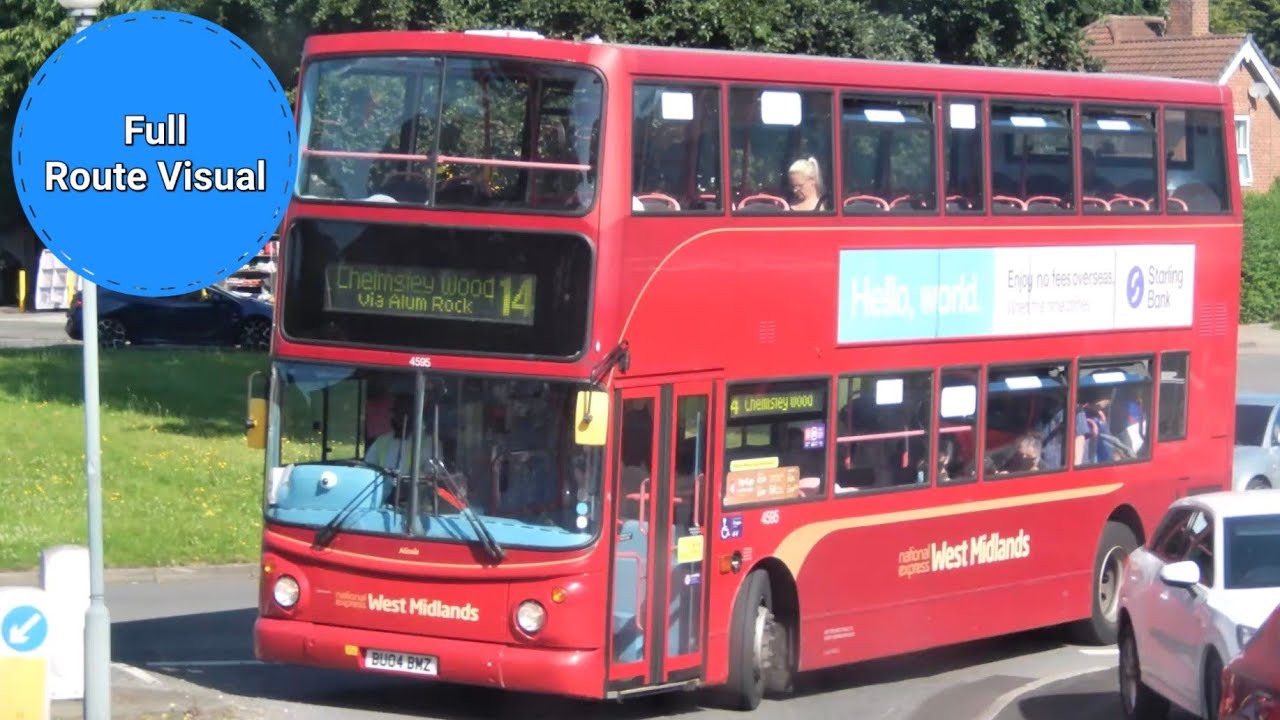 National Express West Midlands 14 Full Route Visual- Chelmsley Wood to Birmingham
