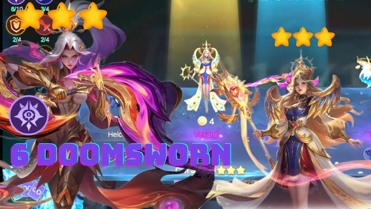 6 Doomsworn 3stars Hanabi and Vexana with Commander Aurora-MAGIC CHESS GOGO