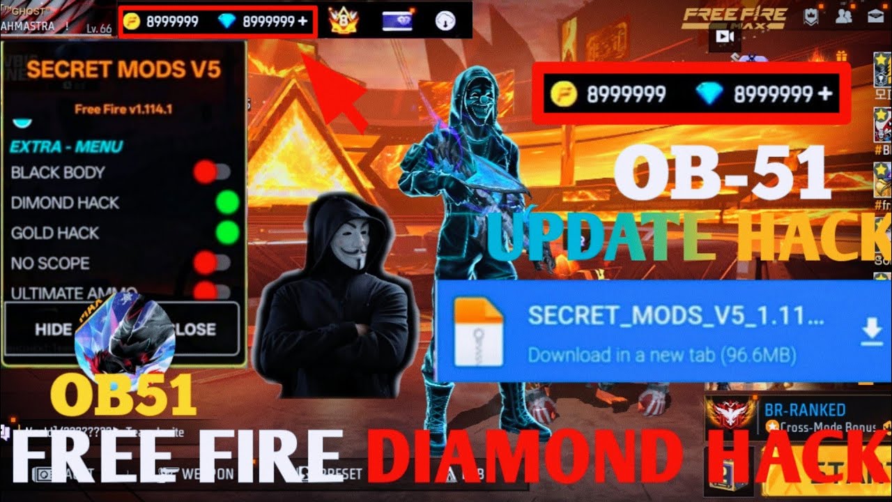 OB-51 DIAMOND HACK MOD MENU || UNLIMITED DIAMOND SCRIPT MOD APK 2025