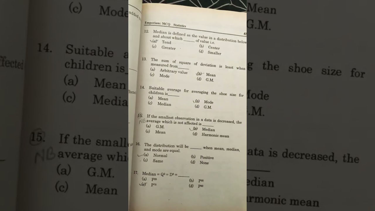 Most important statistics mcqs.complete video has been uploaded.
