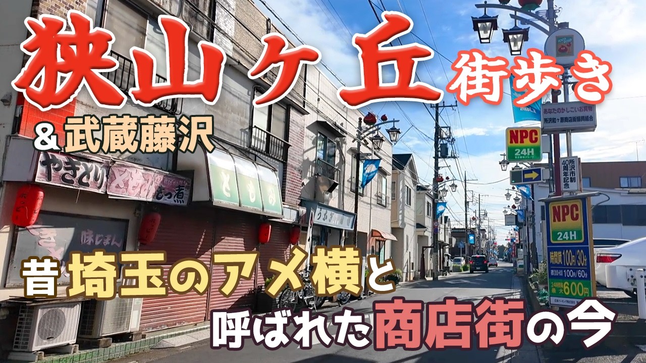 狭山ヶ丘駅と武蔵藤沢駅を街歩き　所沢市と入間市のベッドタウンの2駅を散策　埼玉のアメ横 トコロードや国道463号沿いのロードサイド店を巡る