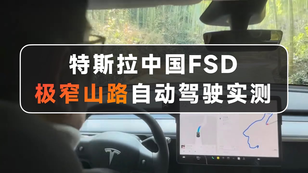 特斯拉中国FSD极窄山路自动驾驶实测