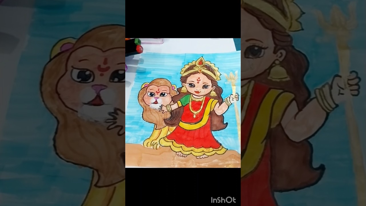 Durga maa drawing 😍 💕 