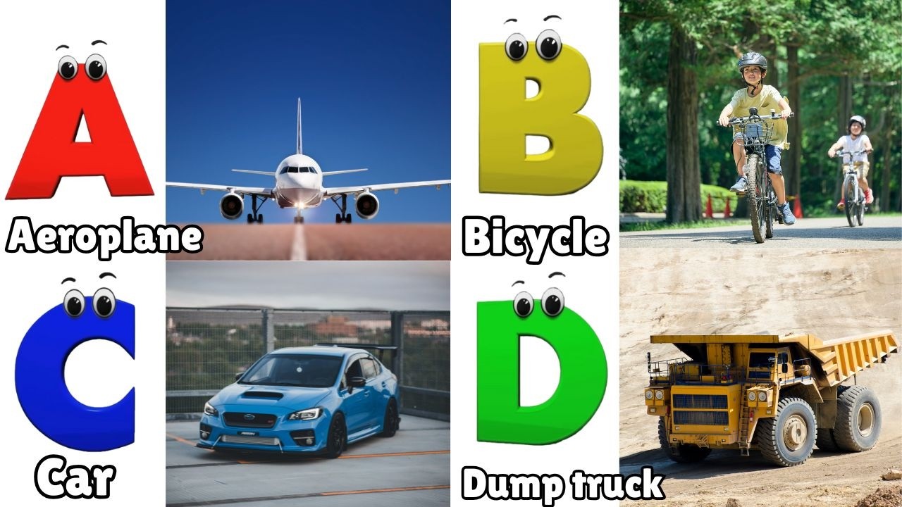 Vehicles Alphabet Song for kids | Vehicle ABC Song | Phonics for Kids | Alphabet Letters, Baby