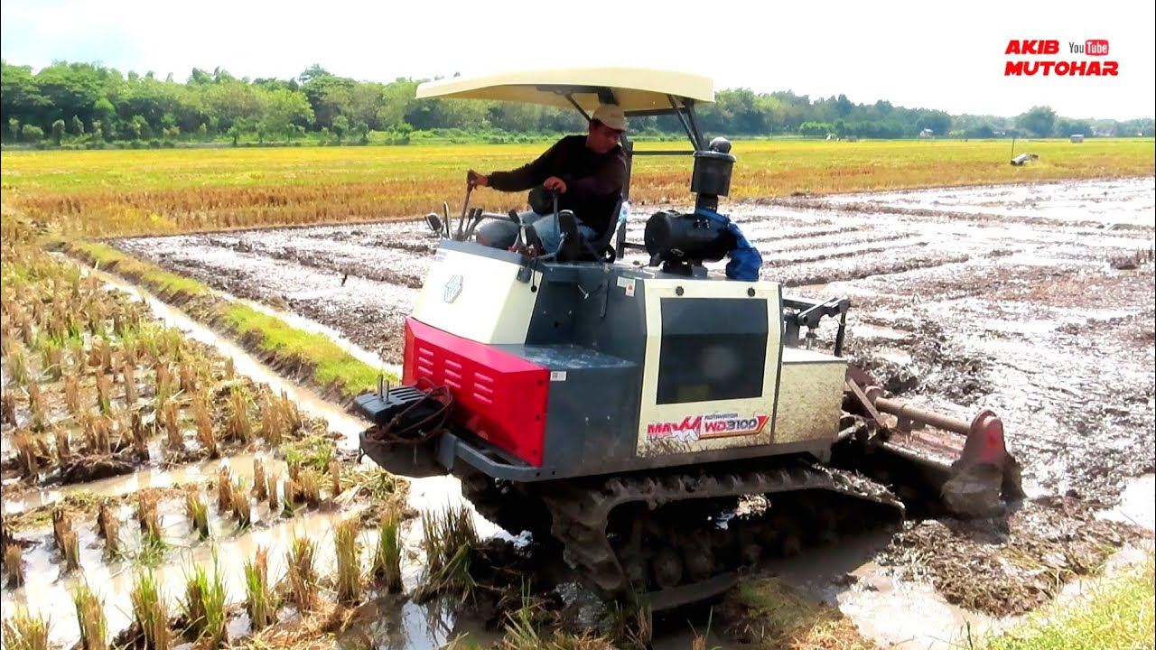 OLAH LAHAN PERTANIAN ALA JEPANG PAKAI ROTAVATOR MAXXI WD3100