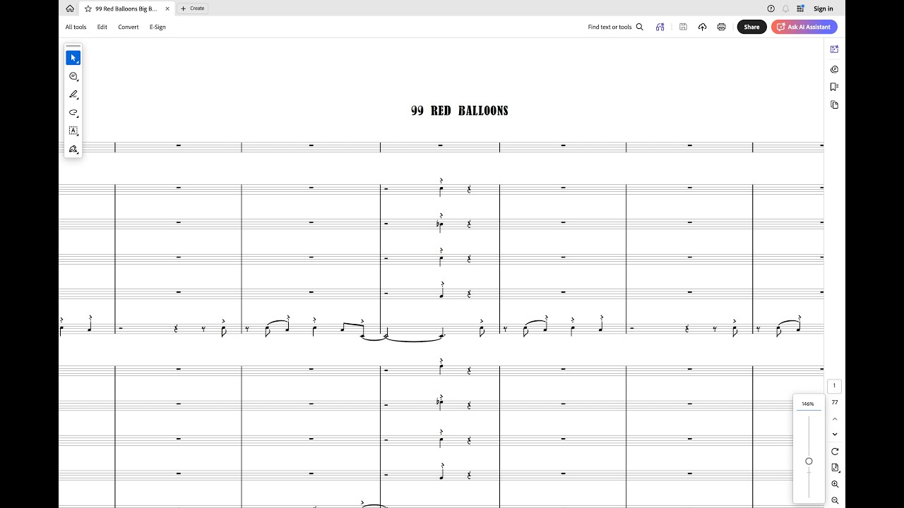 99 Red Balloons for Vocal and Big Band