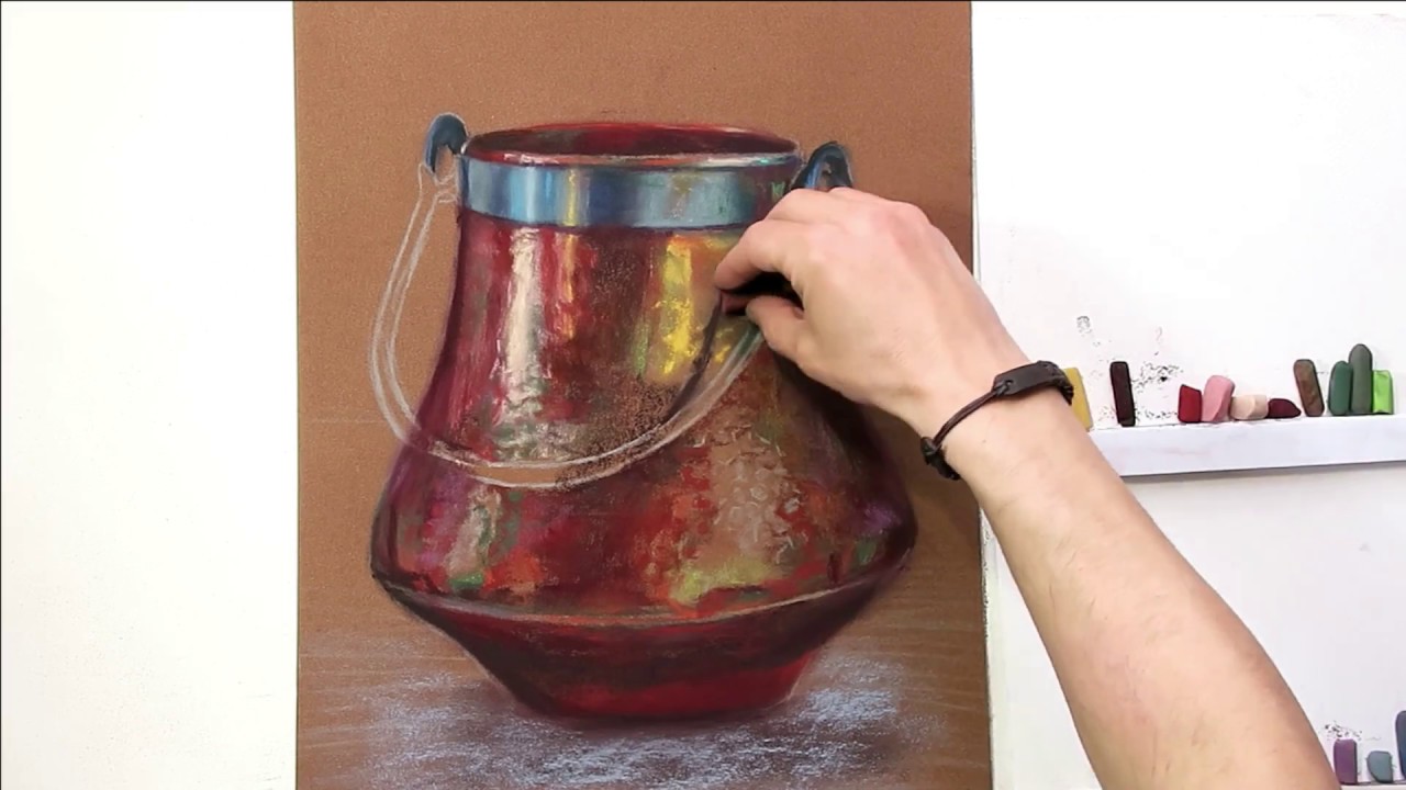 Pastelpainting-JGV-Antiguo Caldero de Cobre-old copper cauldron