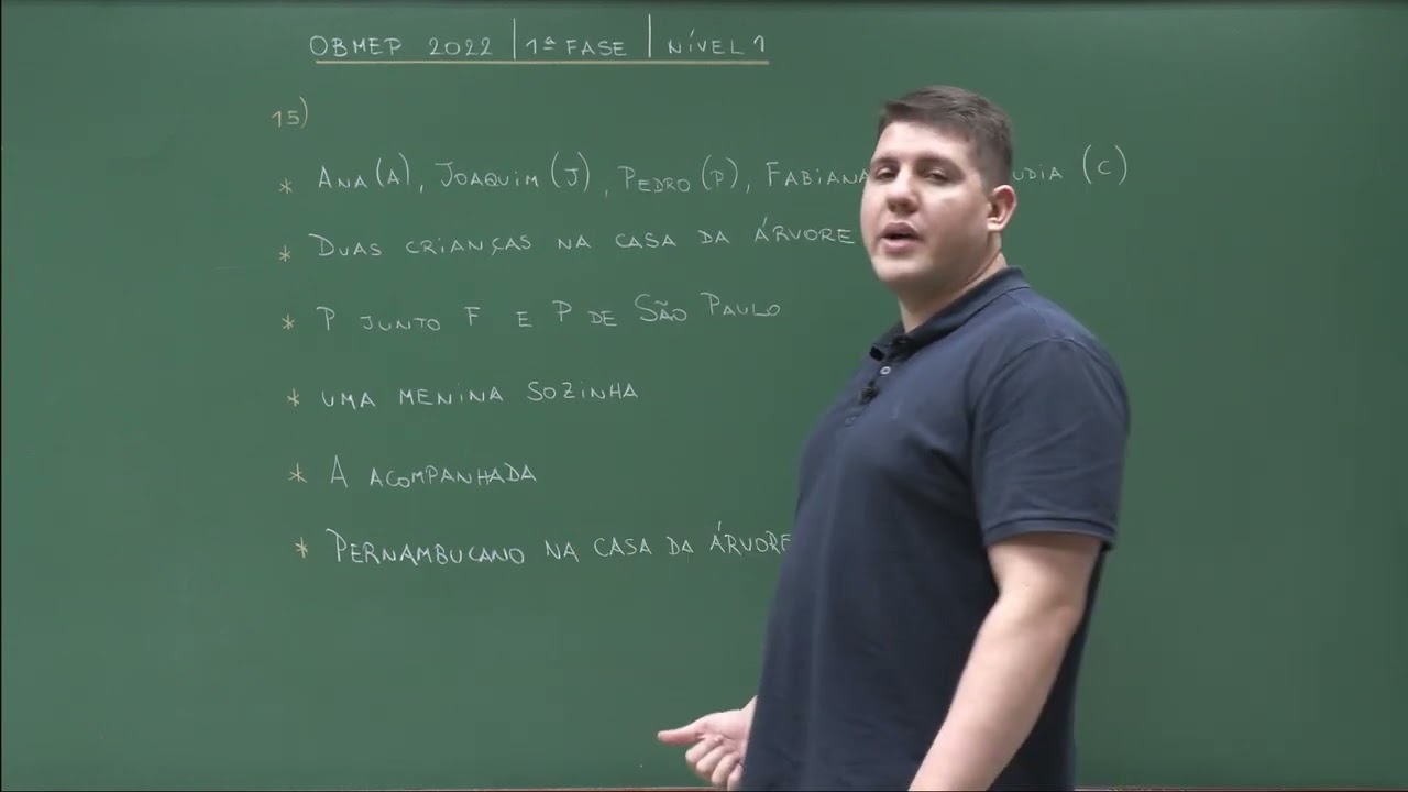 Questão 15 - Provas e Soluções OBMEP 2022 - 1ª fase - nível 1 - Professor Gustavo Adolfo