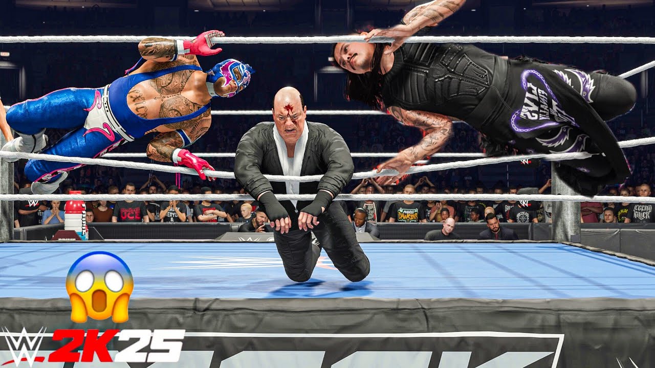 Rey Mysterio and Dominik Mysterio destroys Paul Heyman at Smackdown | WWE 2K25 Gameplay