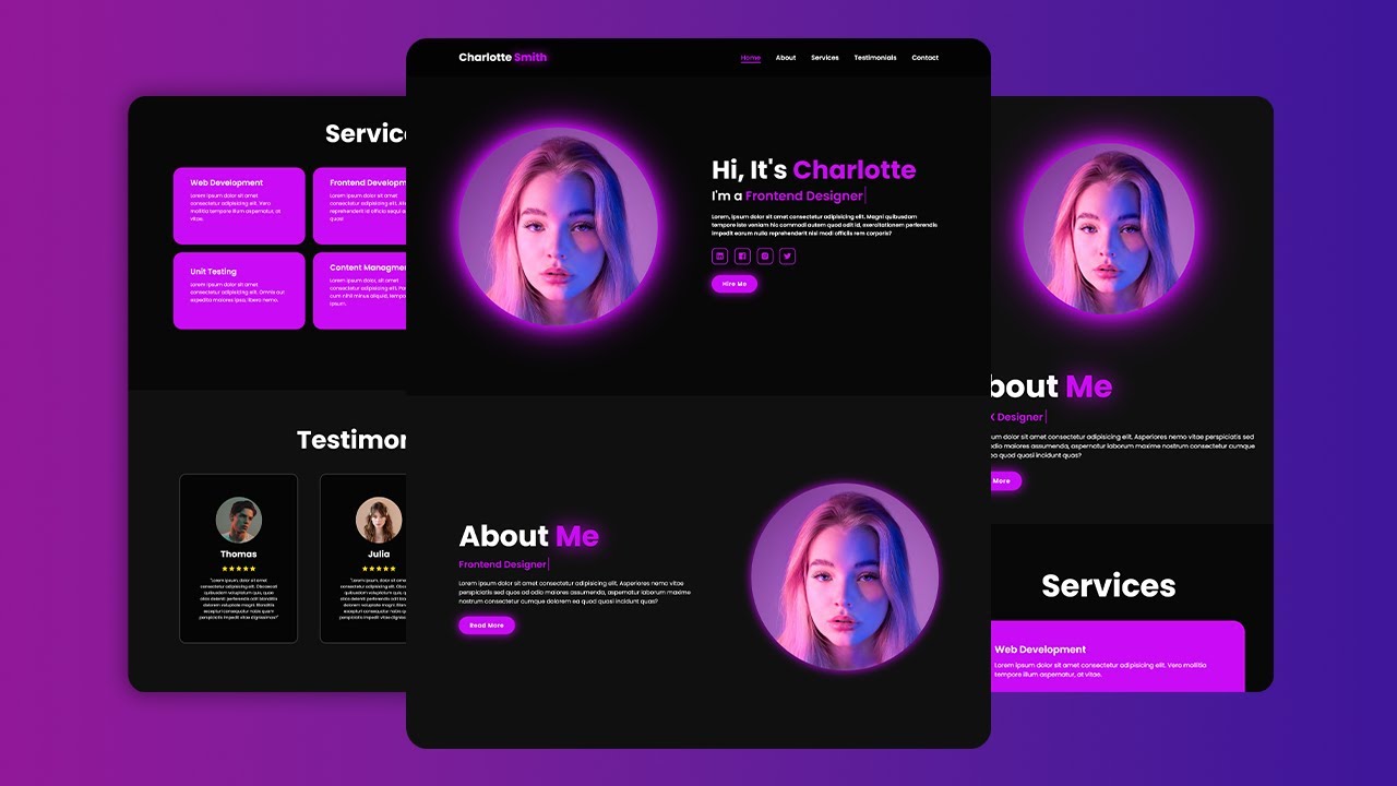 Build a Responsive Portfolio Website using HTML CSS Javascript