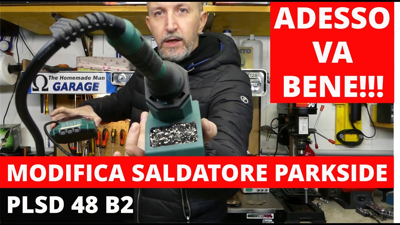 Modifica al  saldatore Parkside PLSD 48 B2 per usare la paglietta metallica pulisci punta