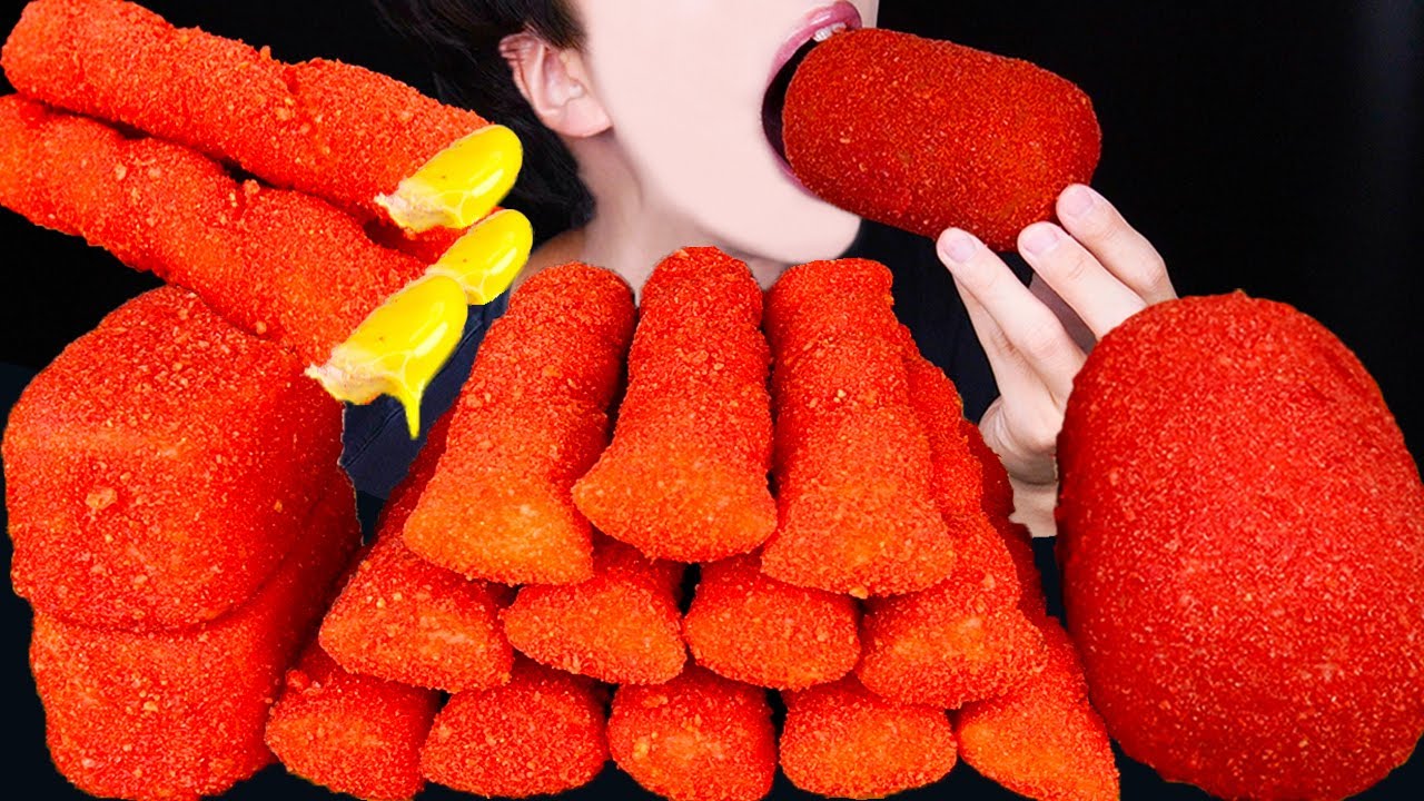 ASMR HOT CHEETOS SAUSAGE GIANT CHEESE STICKS SPAM FIRE NOODLES COOKING MUKBANG 먹방 咀嚼音 EATING SOUNDS