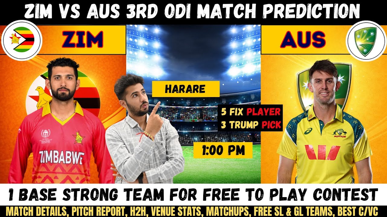 Prognoza Dream11 dla meczu Zimbabwe kontra AUS, analiza trzeciego meczu ODI w fantasy drużynie Zimbabwe kontra Australia #zimvsaus