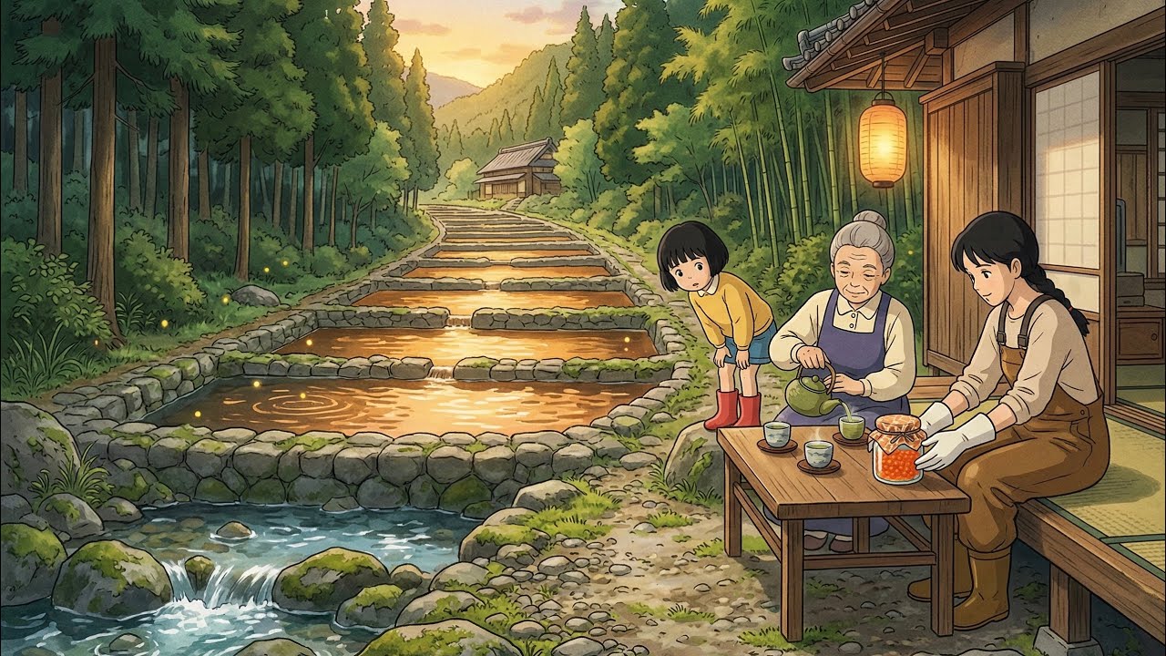 Japanese Village ASMR | Ponds, Tea Ceremony, and Silent Crafts