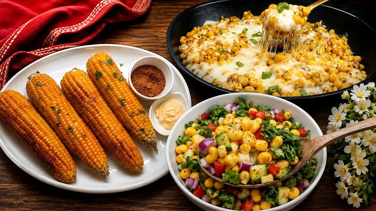Winter Special 3 Corn Recipes || Corn Salad / steamed Corn / Chess Corn #healthy #food #recipe #4k 