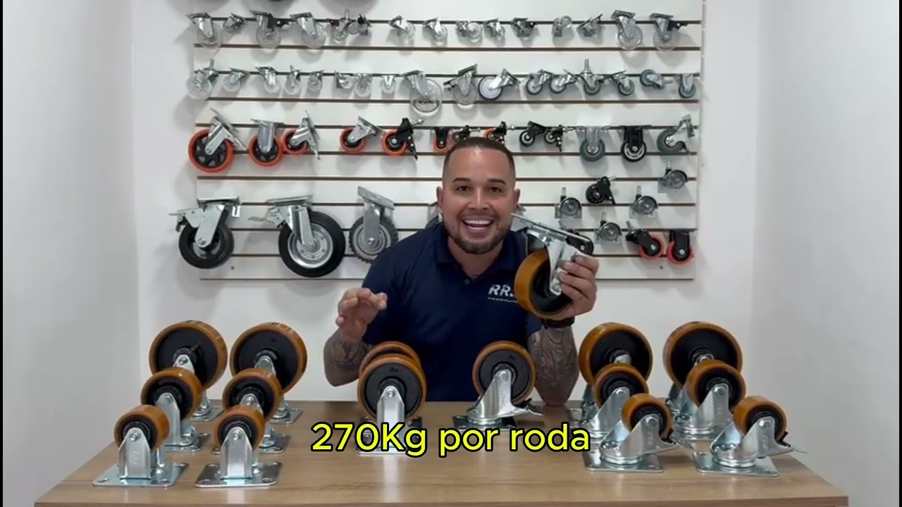 Kit 4 Rodizios Industrial PU 5