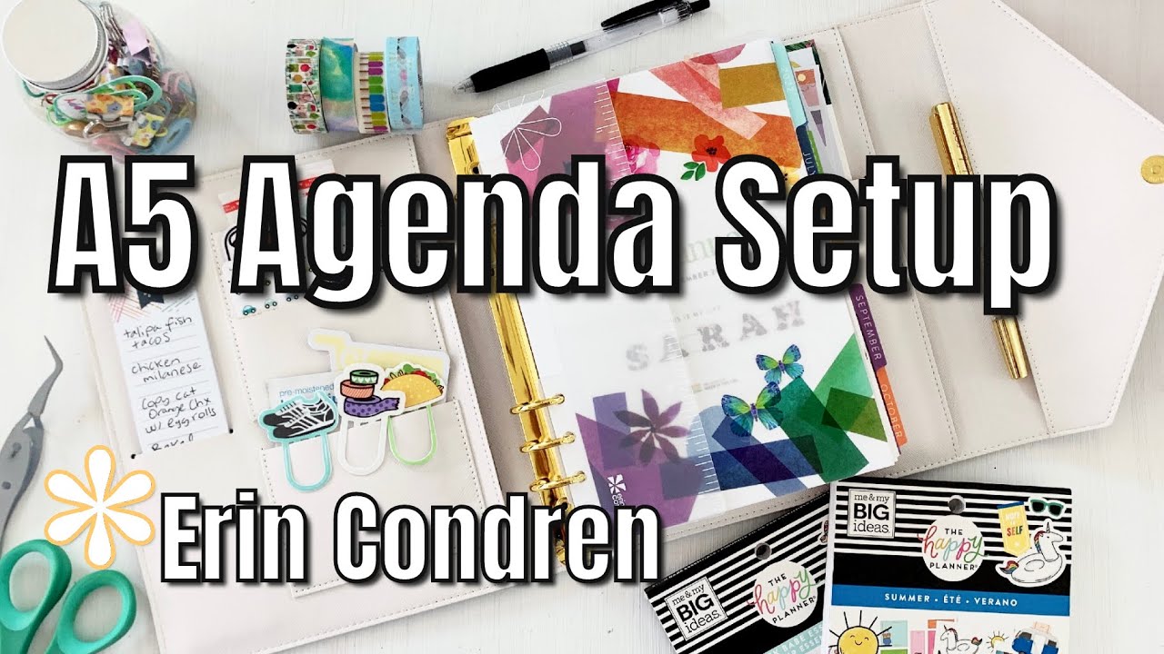 A5 ERIN CONDREN AGENDA SETUP AND PLAN WITH ME .