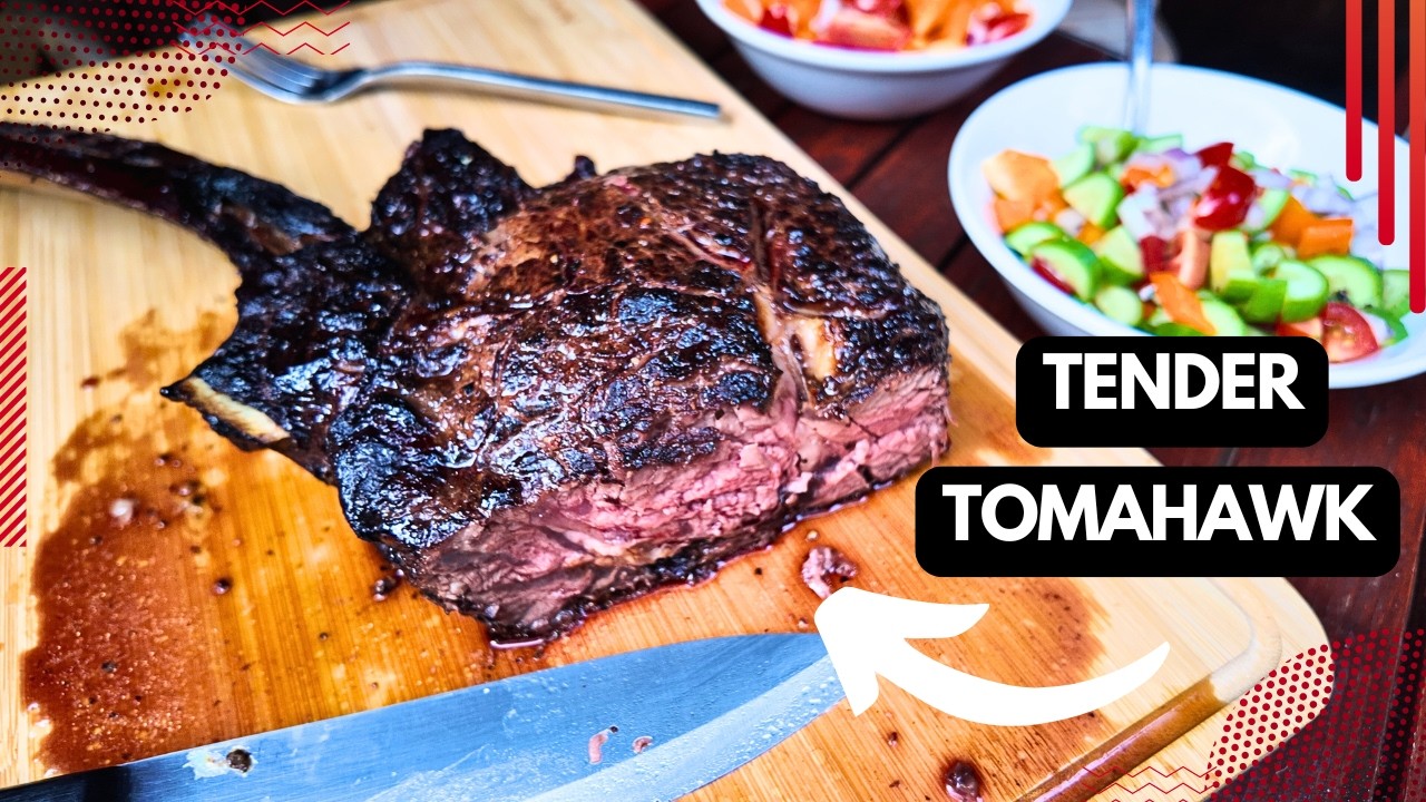 Smoking A TOMAHAWK Steak On The Ninja WOODFIRE Grill!